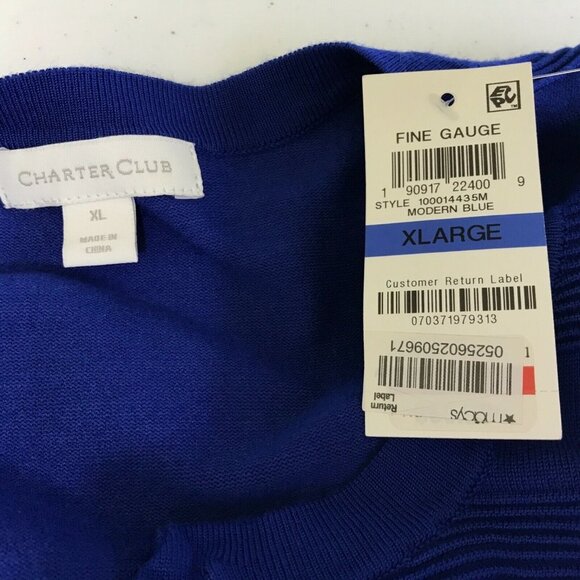 Charter Club Woman’s Modern Blue Cardigan Sweater - Picture 6 of 10